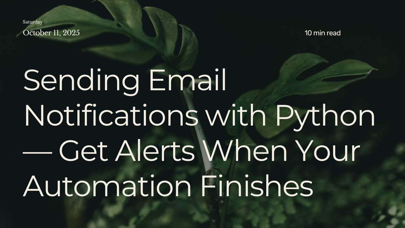 How to Send Email Notifications with Python